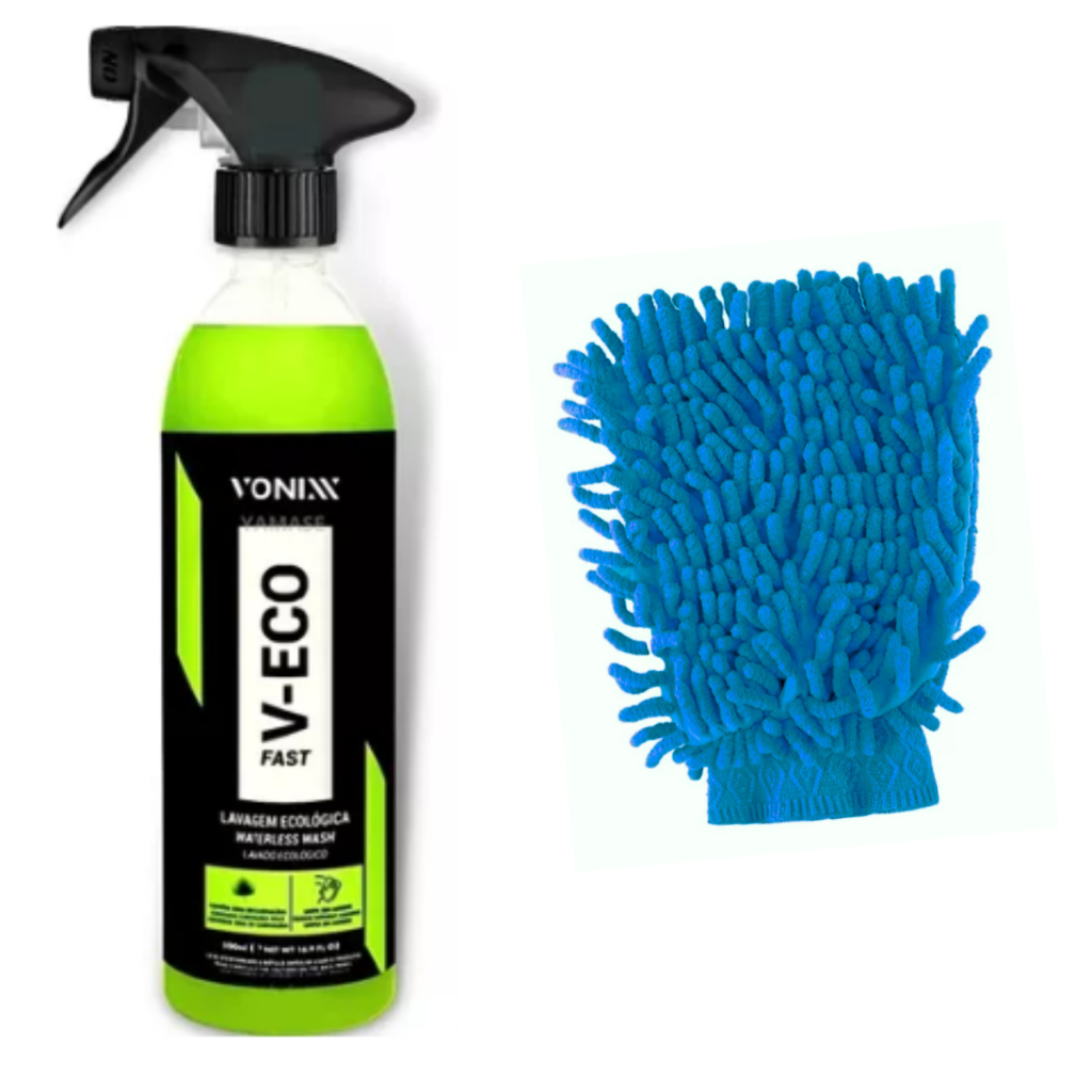V-eco Fast - Lava A Seco Ecológico Vonixx 500ml + luva micro fibra