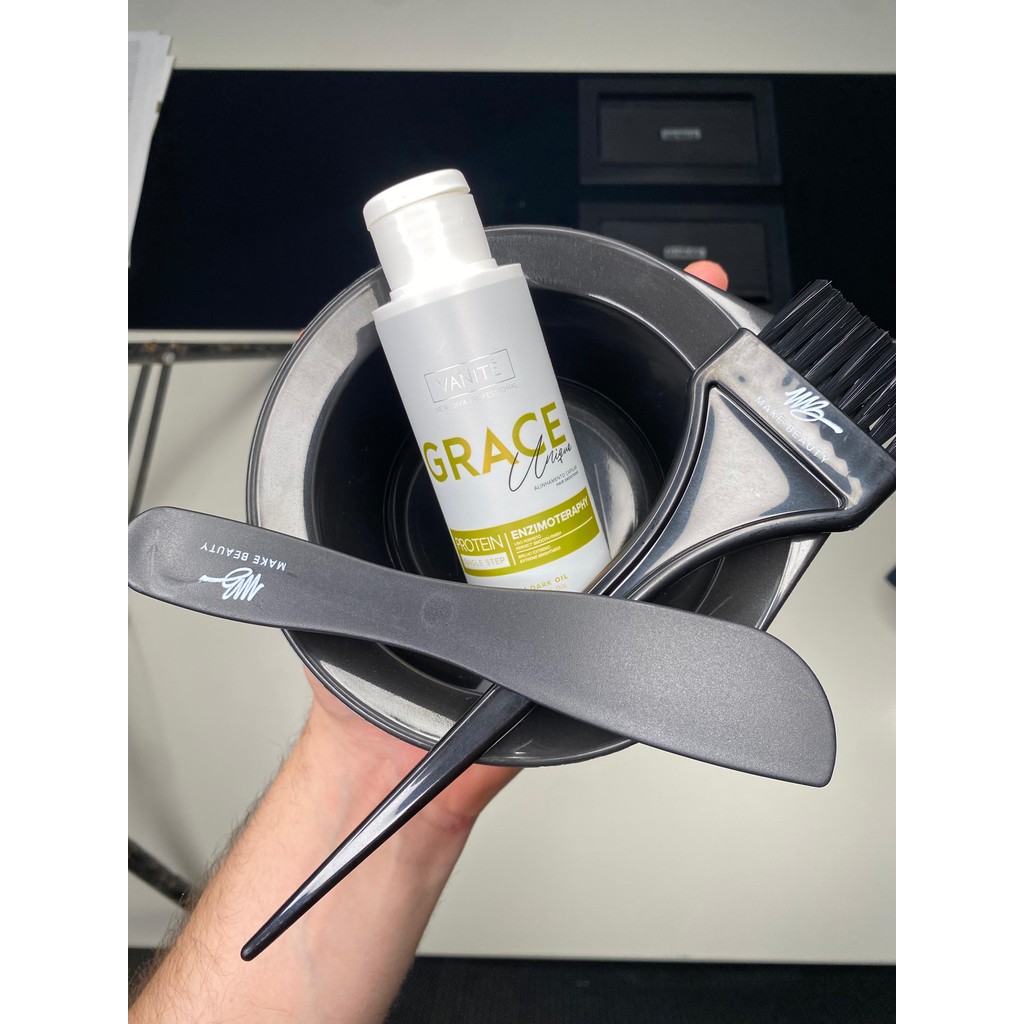Kit Escova Progressiva Grace Unique 100ml com Cumbuca + Espátula - Prático e Completo