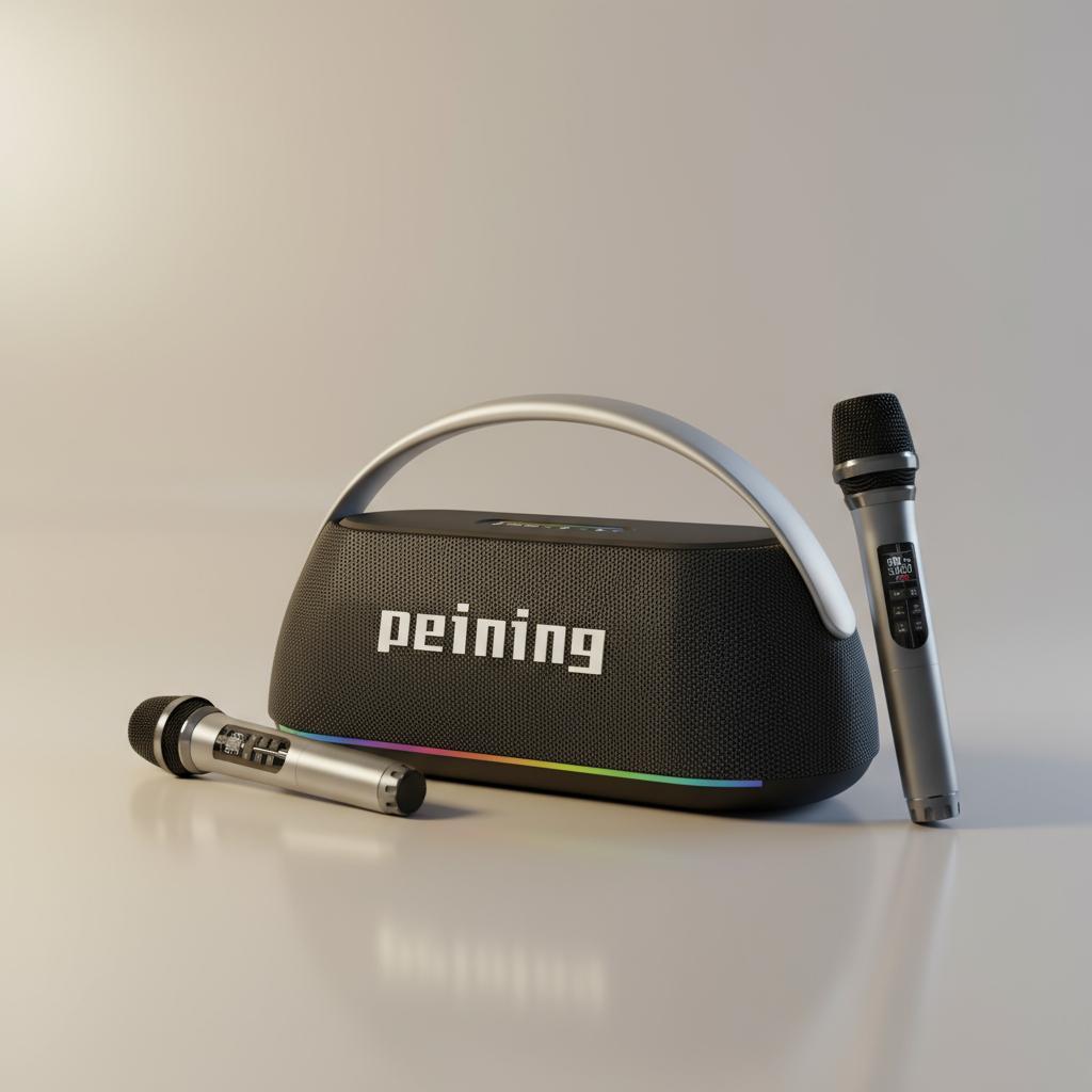 Caixa De Som Peining 100/300w Rms 24000mah Rgb 2 Mic Preto