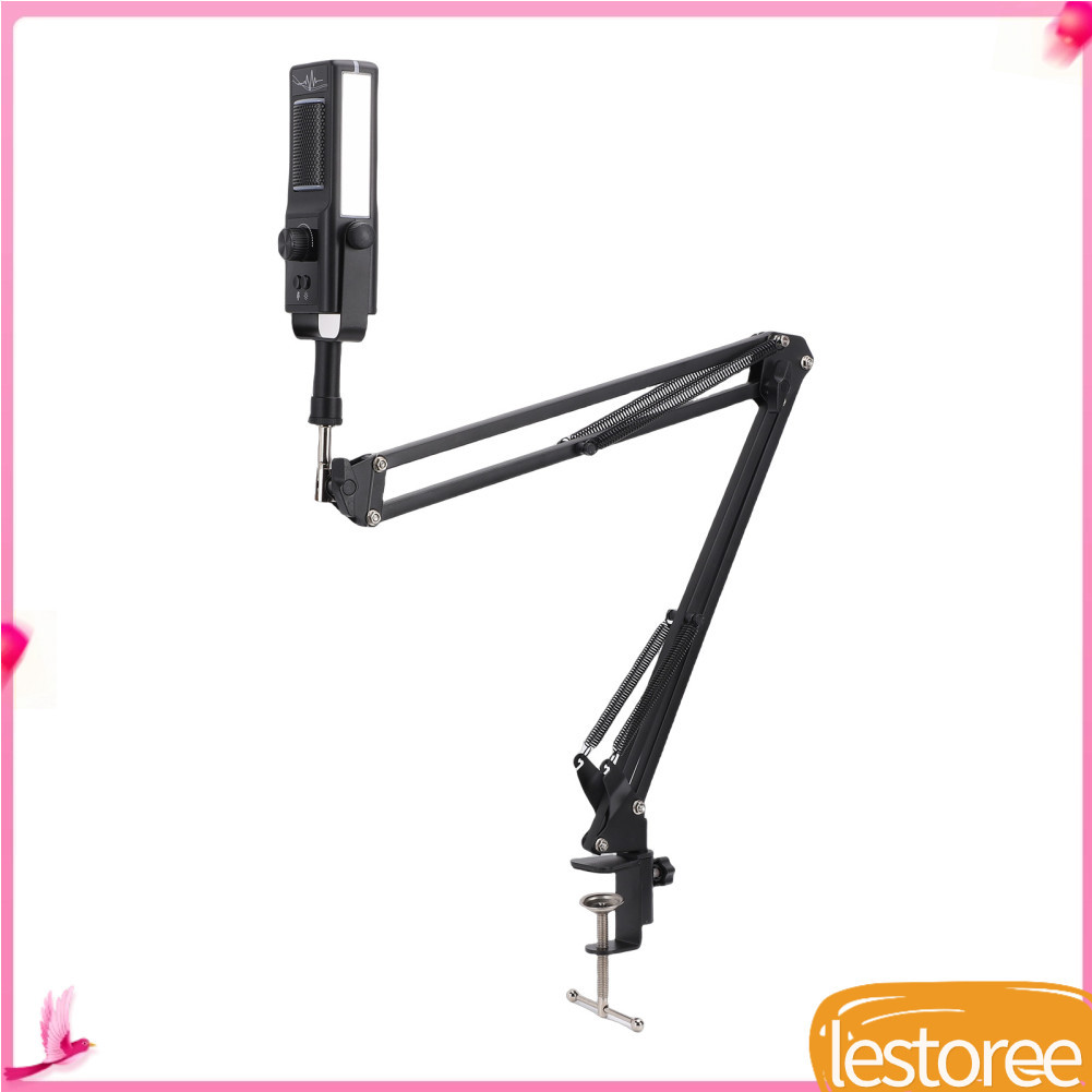 Lestoree.br Kit de microfone USB Podcast Mic com iluminação RGB Cancelamento de ruído One Key Mute Type-C Plug and Play