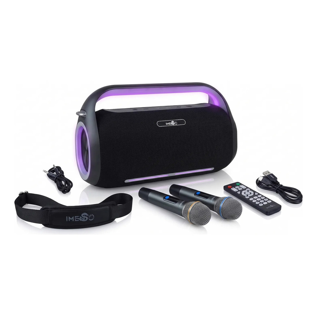 Caixa De Som Imenso X41 Pro 2 Mic Karaokê 300w Ipx4 Rgb