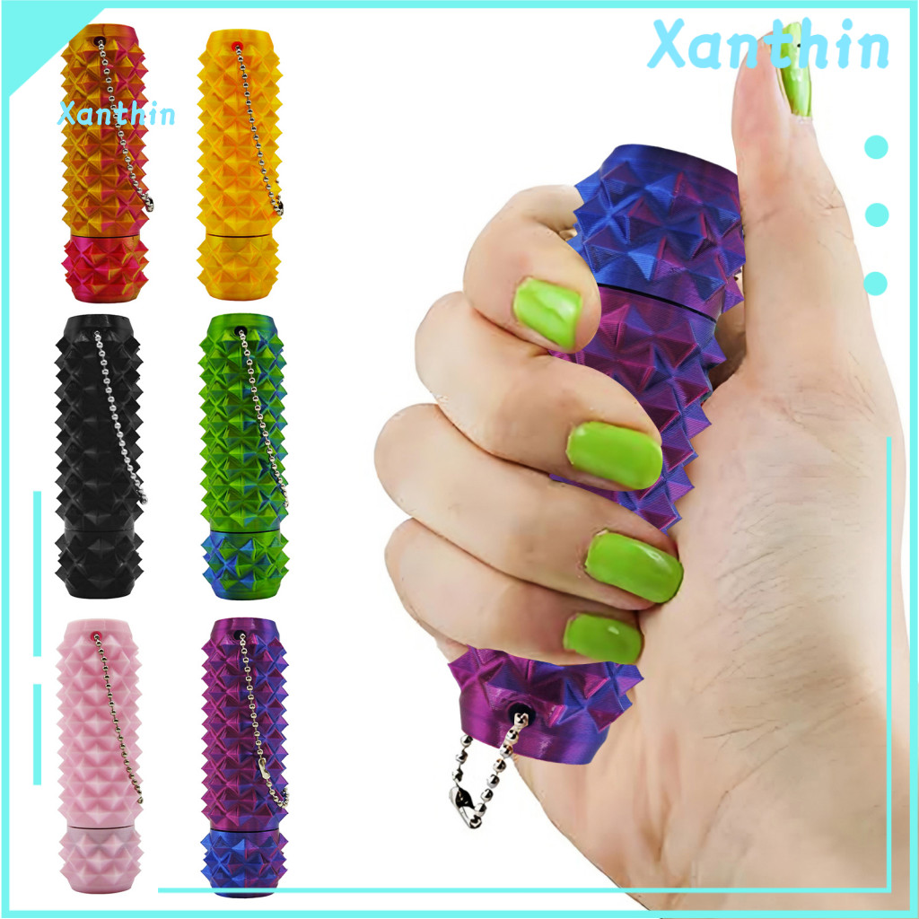 Pocket-sized Stress Reliever Spiky Fidget Toy Grippie Stim Rotatable Top Relief Keychain 3d Printed Roller for Teens Adu
