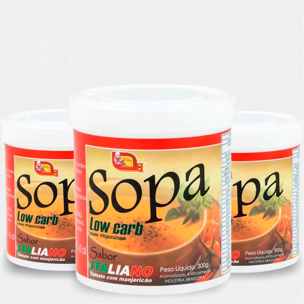 Sopa Low Carb Kit Com 3 Frascos Sabor Italiano