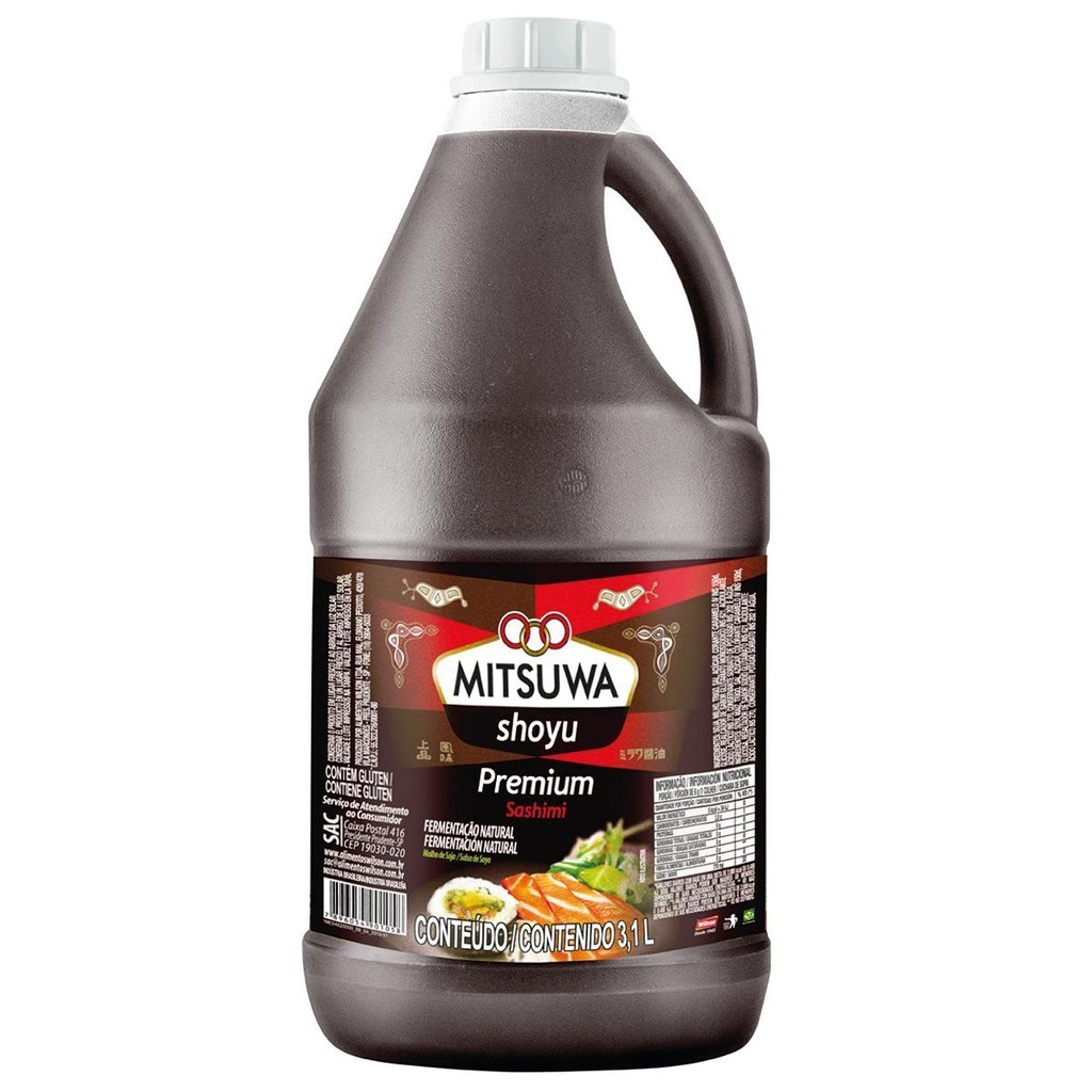 Shoyu Premium Mitsuwa 3,1L Para Comida Japonesa Oriental Sushi Sashimi Temaki