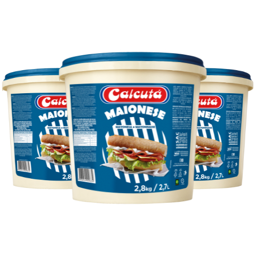 3Un Maionese Calcutá Balde 2,8Kg Para Restaurante Lanches Petiscos Pastéis Batata Frita