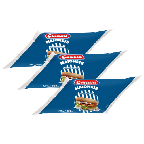 3Un Maionese Calcutá Bisnaga 1Kg Para Restaurante Lanches Petiscos Pastéis Batata Frita
