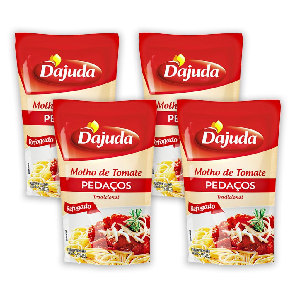 04Un Molho De Tomate Com Pedaços DAjuda Refogado 200G Para Receitas Acompanhamentos Massas