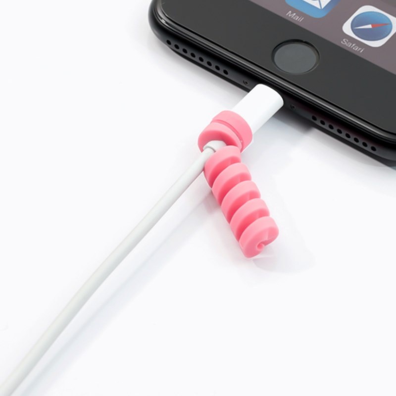 2 Pcs Cabo Espiral Para Iphone Android Tipo C Telefônico Usb Charge Line Protector Cover