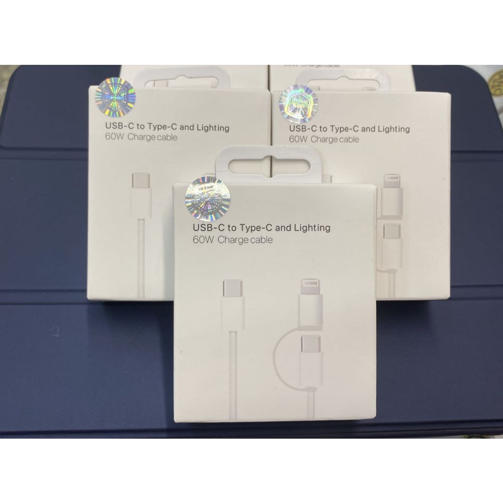 Kit 3/5/7 USB-C to Type--C and Lighting 60W Charge cable