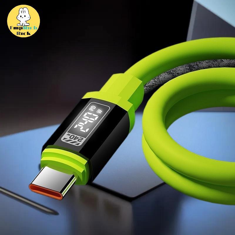 EMRRK > 240W 1.5m USB C Para Qui Charge Cable Display De Energia Em Tempo Real Smartphones , Laptops , Home Office Novo