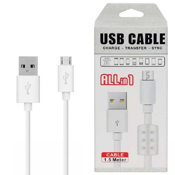 USB CABLE CHARGE 1.5M MICRO USB V8