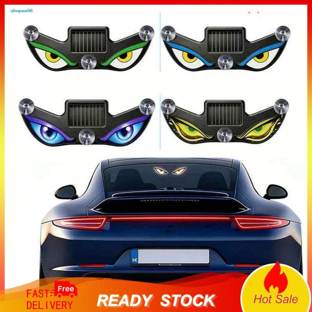 Solar Devil Eye Car Window Light Dynamic Demon Wireless No-drill Led Glass Lamp Windshield Decoration for Auto Suv Truck