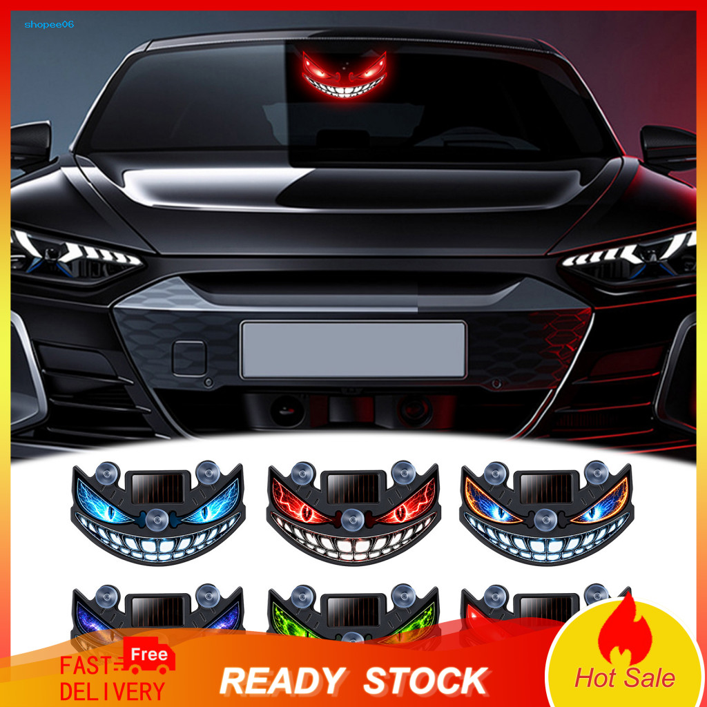 Dynamic Light for Cars Car Atmosphere Solar Window Wireless Led Demon Eye Lamp with Blinking Suction Cup Stylish Decorat