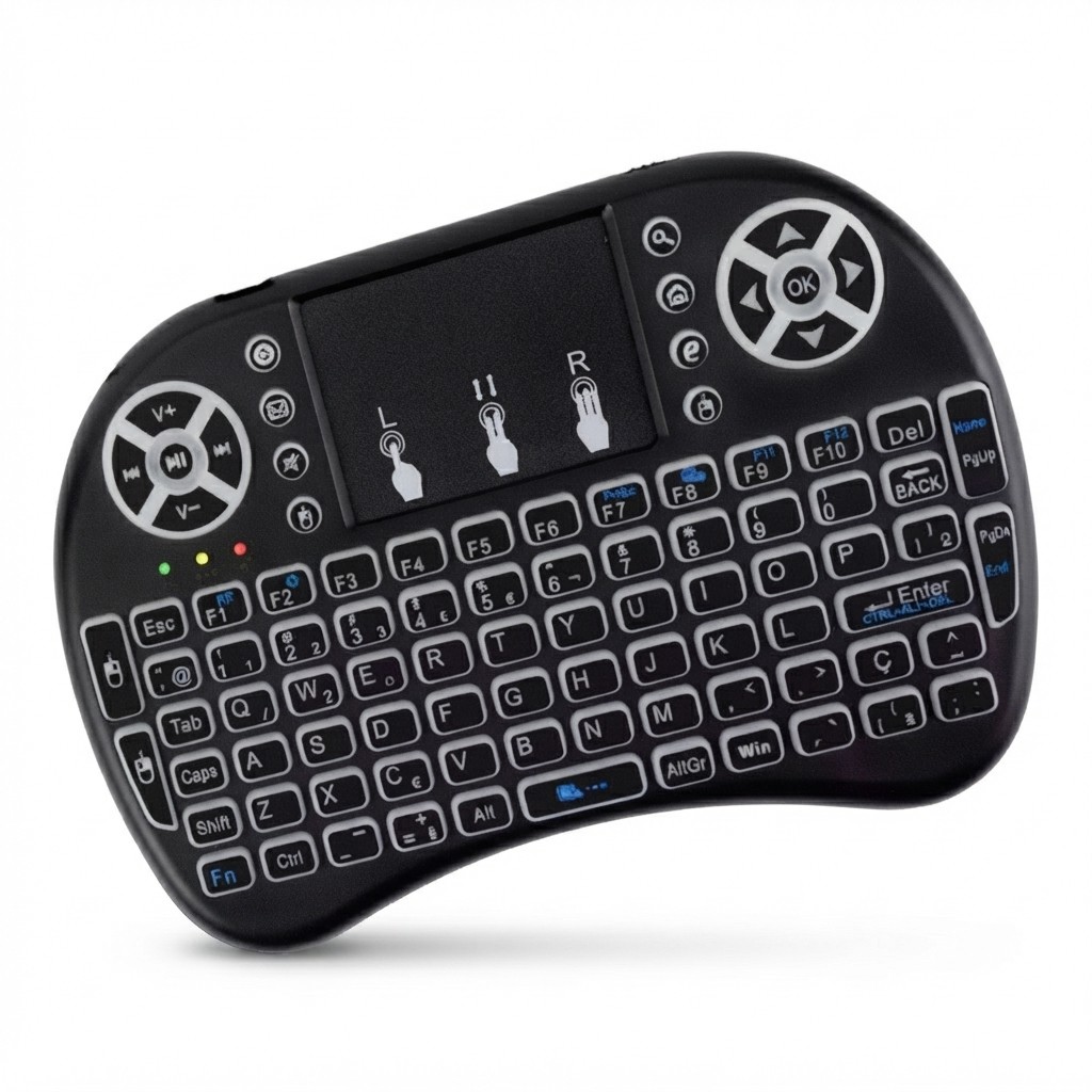 Mini Teclado Sem Fio Wireless Rgb Para Smart Tv Box E Pc