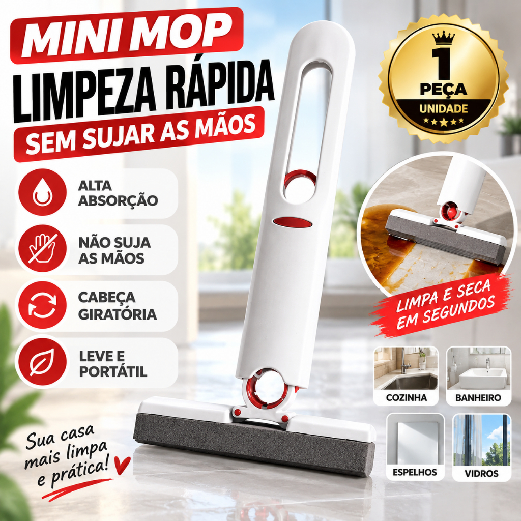 Kitchen Sink Squeegee Magic Mini Mop Clean and Dry - Retractable and Hangable 2 PCS