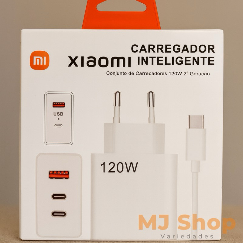 Carregador Turbo 120W Super Rápido USB-C Bivolt Original + Cabo 1M Lançamento 2026