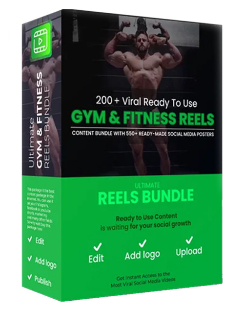 200+ Boys Gym Motivational Reels + Free 1200 Reels Pack