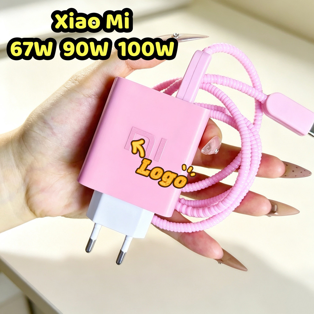 Xiaomi 67W/90W/100W Capa Protetora Rosa Fofa Para Carregador Compatível Com , Evita Danos Ao Cabo