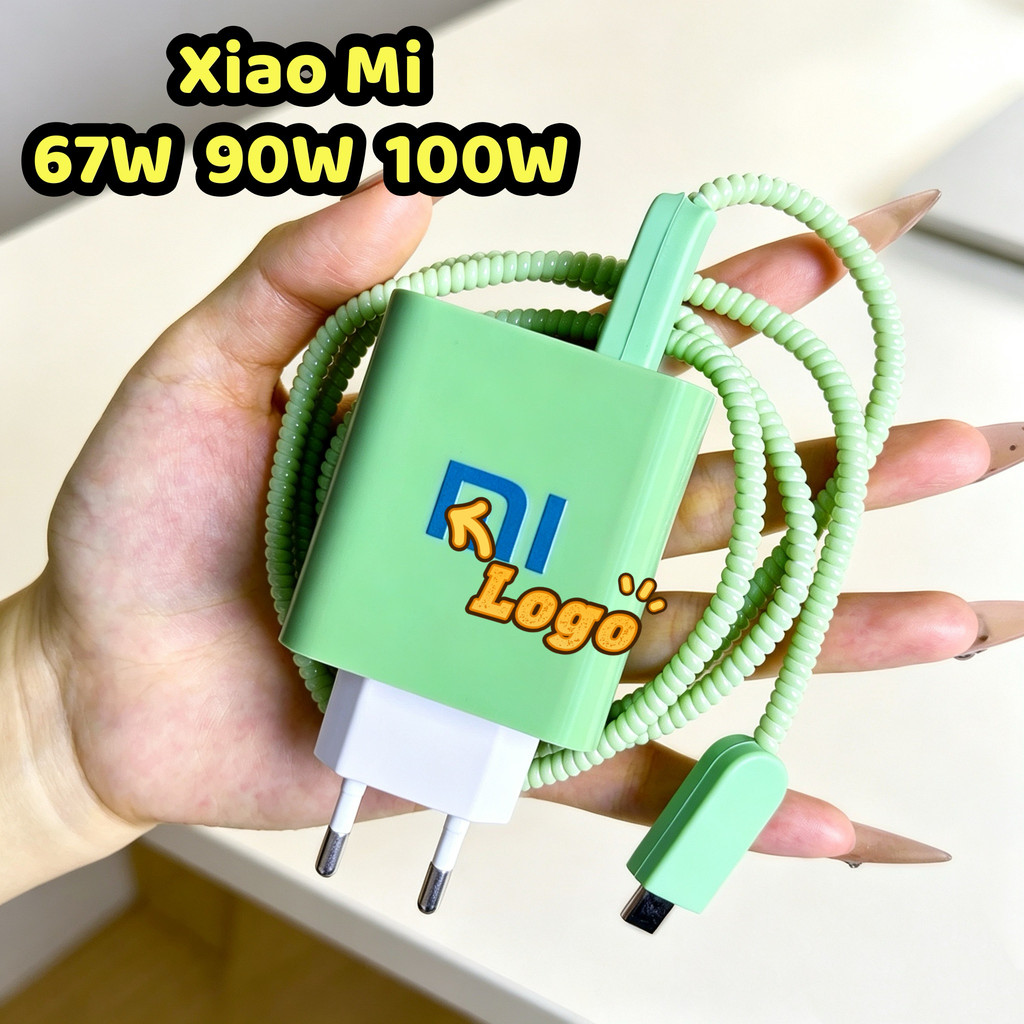 Xiaomi 67W/90W/100W Carregador Verde Menta Protetor Caso Compatível Xiaomi Carregador Evita Danos ao Cabo