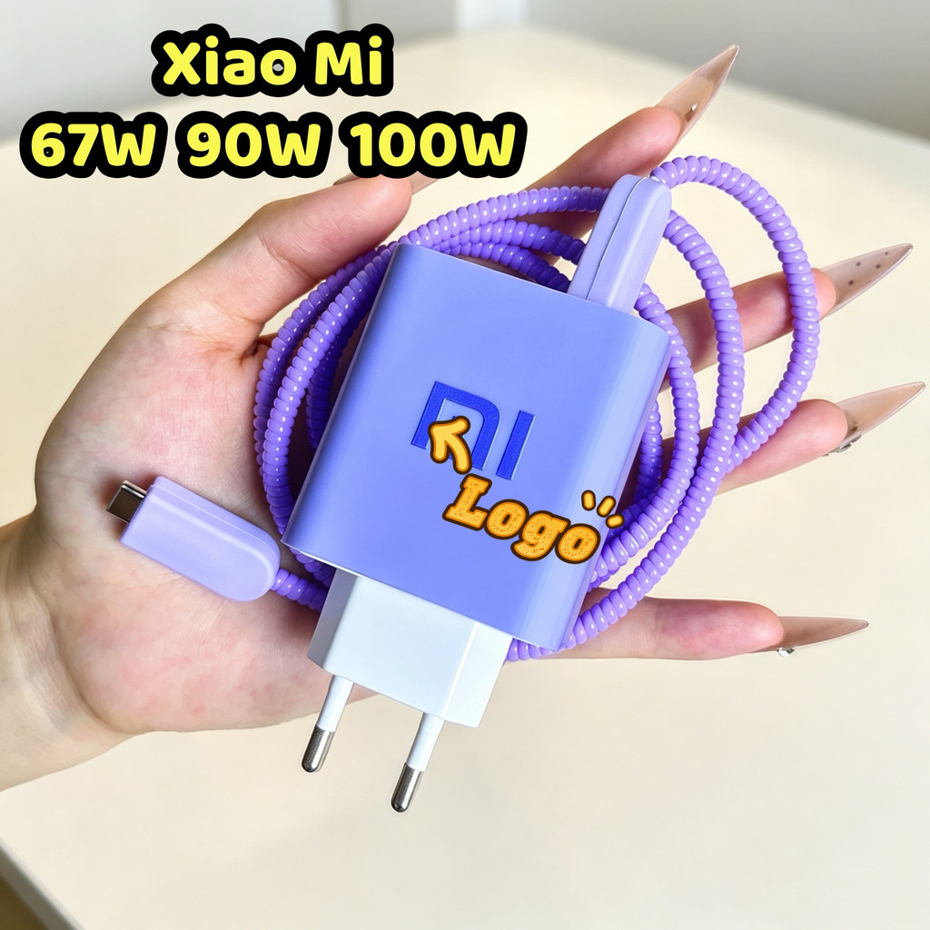 Capa Protetora De Carregador Roxo Xiaomi 67W/90W/100W Compatível Com Evita Danos Ao Cabo