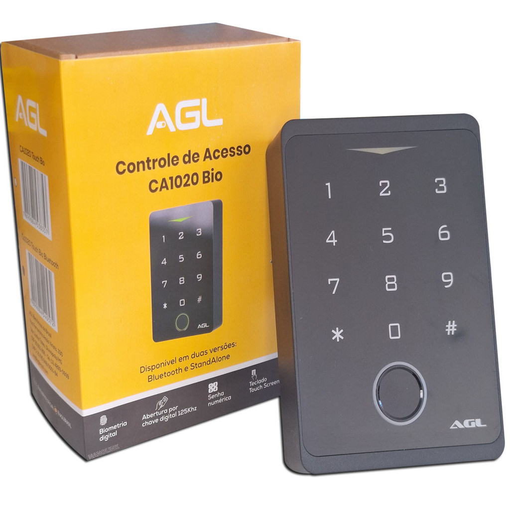 Controle de Acesso Teclado CA1020 Touch Bio Bluetooth AGL