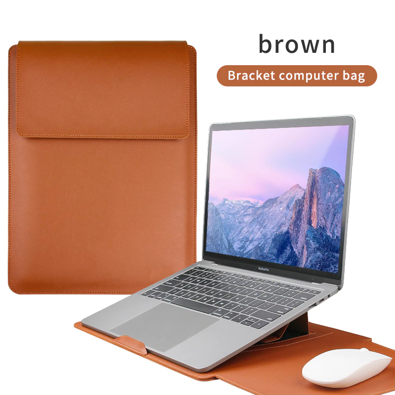 Bolsa Multiuso Para Macbook air M214.1-16 Polegadas Capa De Couro PU Com Suporte De Mouse Pad