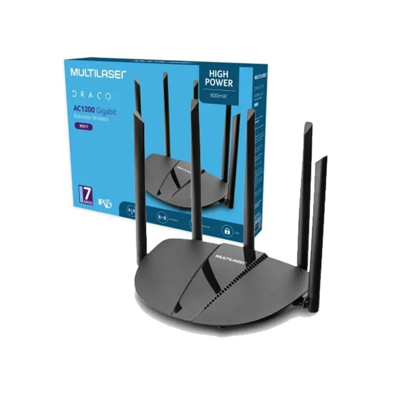 Roteador Wi-Fi Draco AC1200 High Power Multilaser RE017