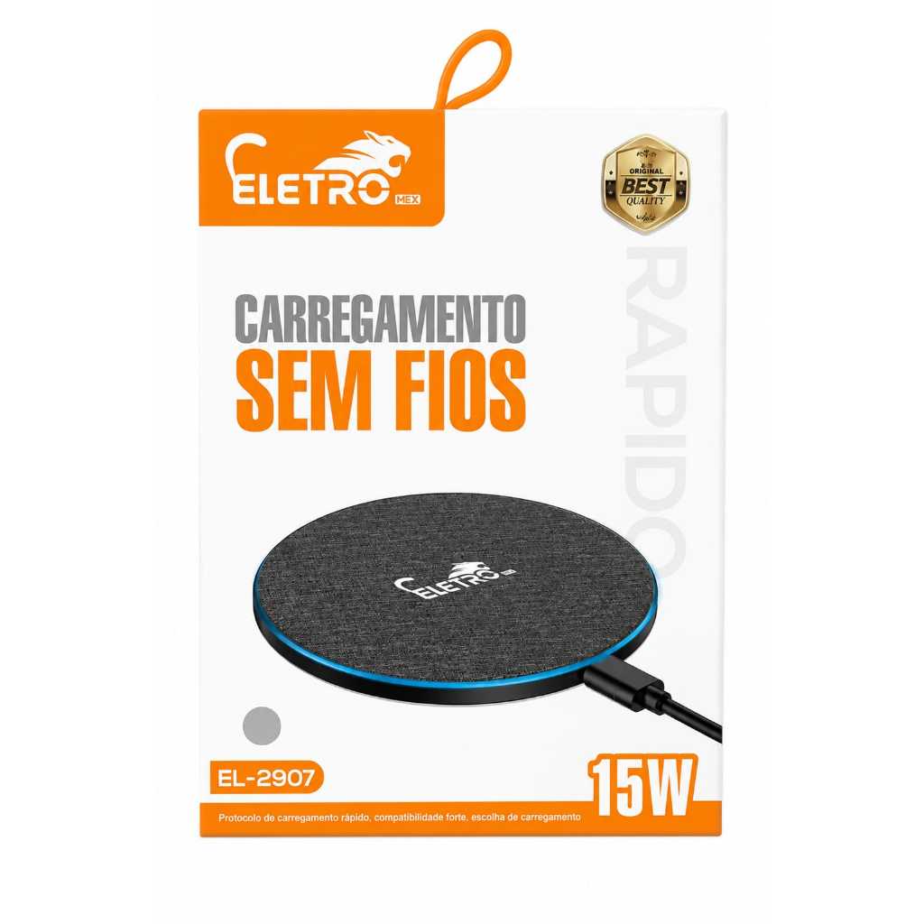 Carregador Sem Fio Eletro EL2907 – Wireless Fast Charge 15W | Tecnologia Qi