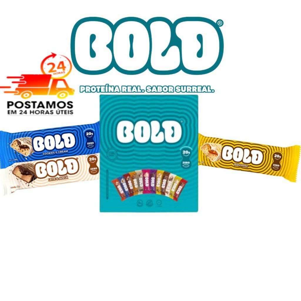 kit Bold Bar Barra Mista o único - 3 Unidades sabor Barra De Proteína - Barrinha Bold Snacks - com 20g De Proteína