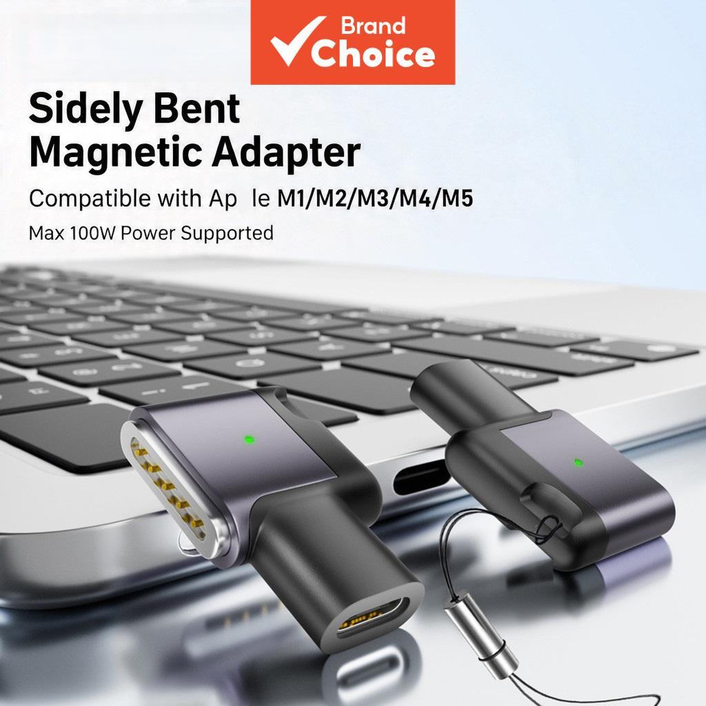 Ankndo Adaptador Magnético de Carregamento Rápido 100W Tipo-C para MS 3 para Mac/MacBook Air/Pro M1, M2, M3, M4, M5