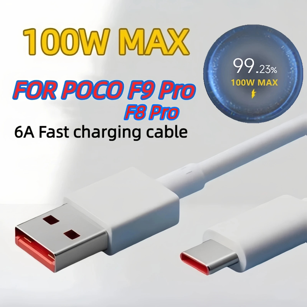 Para Xiaomi 100W 6A USB Tipo C Cabo De Carregamento Rápido Compatível POCO F9 Pro/F8 Redmi Nota 17 Super Carga Dados