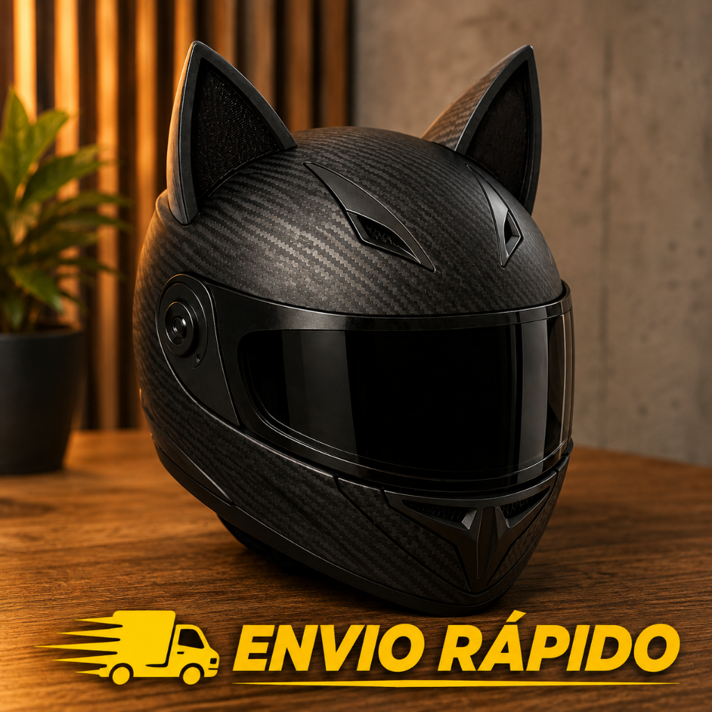 Orelha De Gato  Para Capacete com  Fita Dupla Face   2 unidades preto