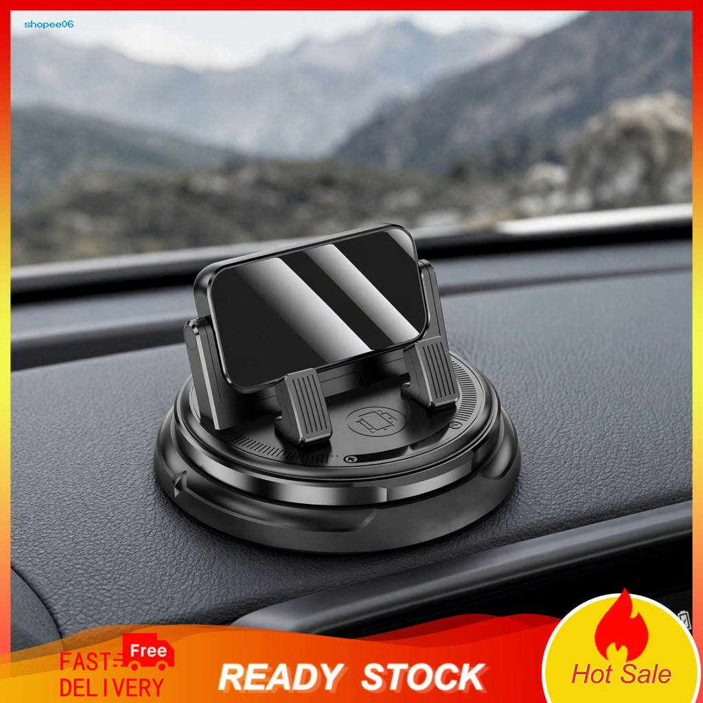 Car Navigation Phone Mount Holder Dashboard 360° Rotation One-hand Operation Anti-slip Adjustable 90° Backrest for Sma