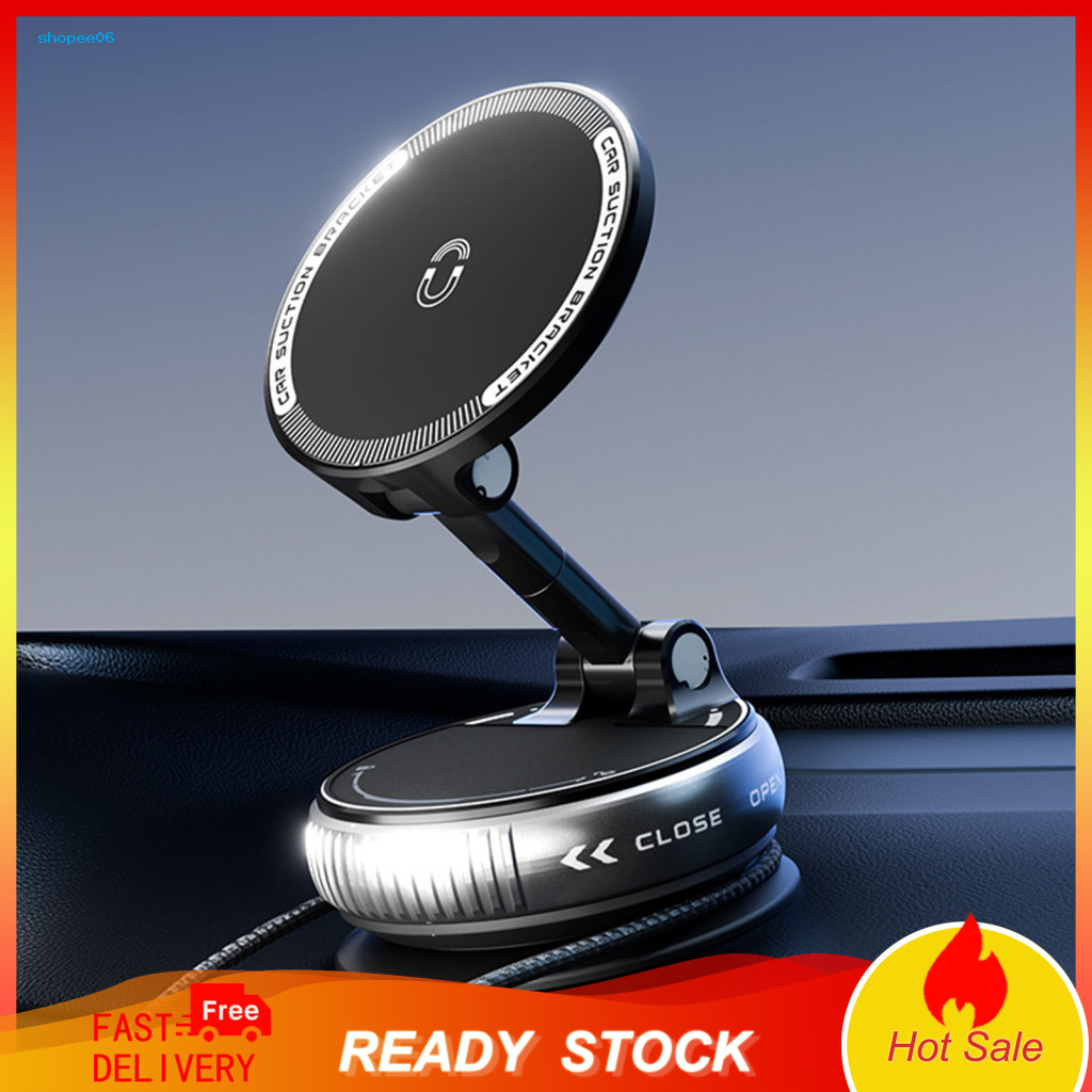 Flexible Car Phone Mount Magnetic Holder with Strong Vacuum Suction 360° Rotatable Adjustable Stand for Dashboard Winds