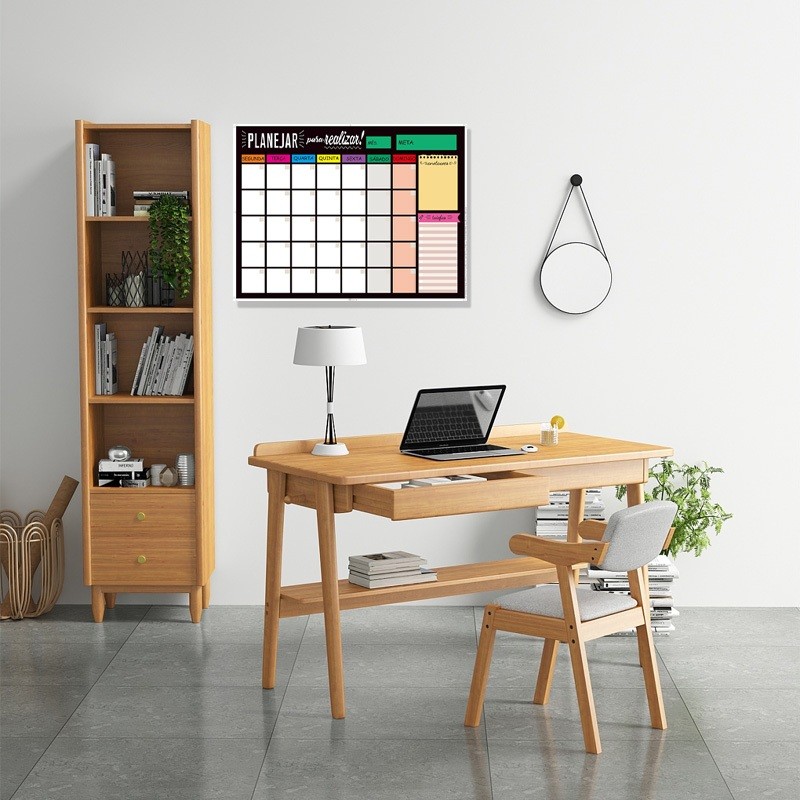 Quadro Planner Lousa de Anotações 40x60cm Planejamento Semanal Colorido + 6 imas e 2 Canetas com Apagador  60×40