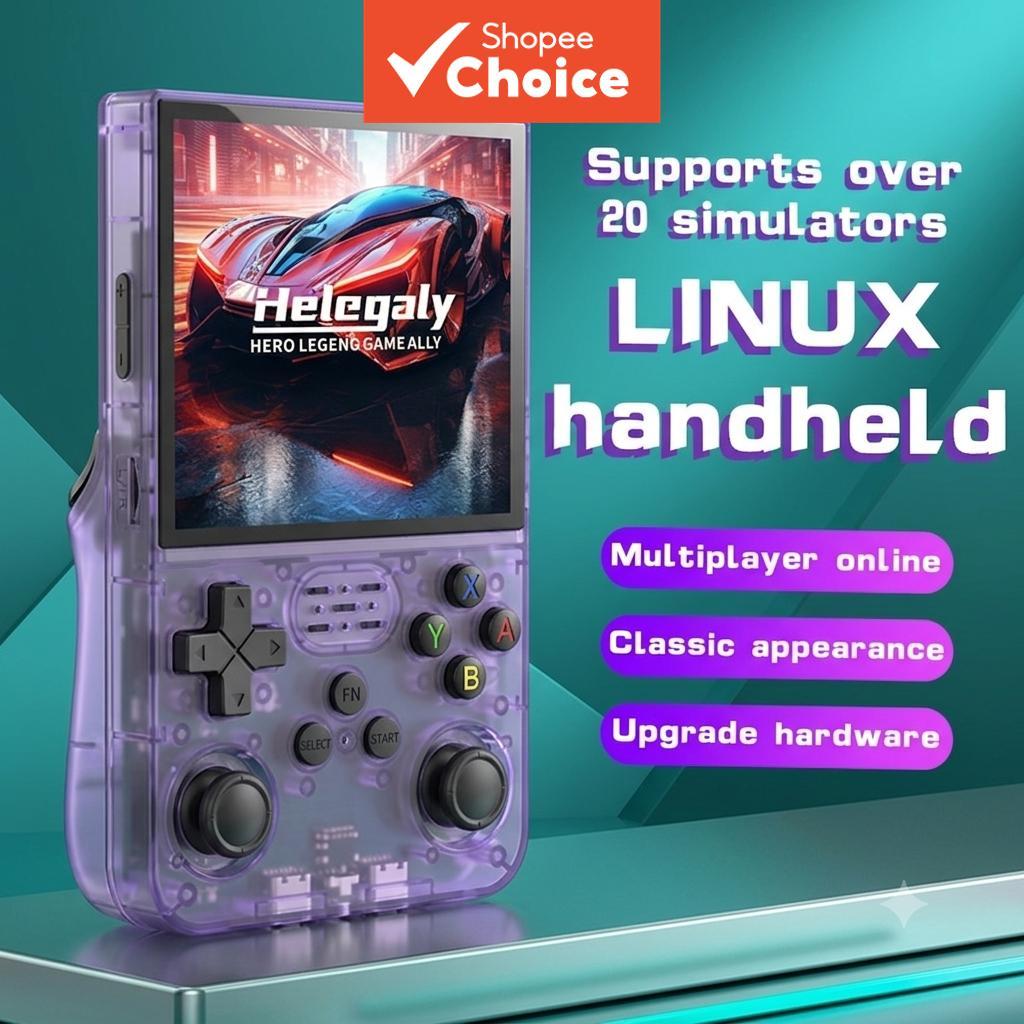Console de Videogame Retrô R36S Player de Bolso com Tela IPS de 3,5 Polegadas, 64GB, 15000 Jogos, 19 Emuladores para
