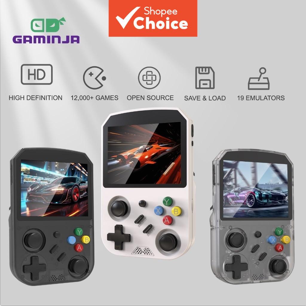 GAMINJA ANS01A Console Portátil de Jogos Retro, Tela IPS de 3,5 Polegadas, 64GB, Linux, Player de Jogos de Código Aberto
