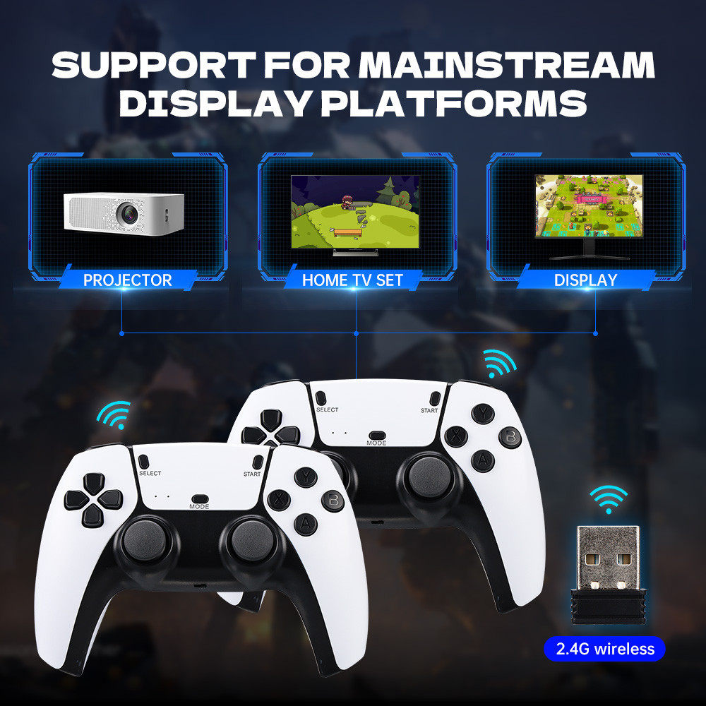 Console de Videogame Retrô M15 4K Stick TV 64G Jogos Player Portátil com Controles Gamepad Sem Fio