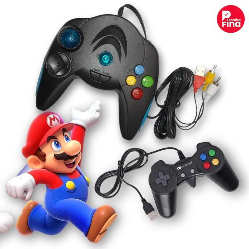 Controle de Jogo Drumstone 100+ Em 1 AV USB Dual Player Plug and Play Economia
