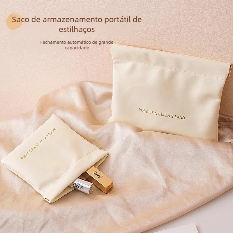 Bolsa de Armazenamento Mini PU Nova - Fechamento Simples para Moedas e Fones