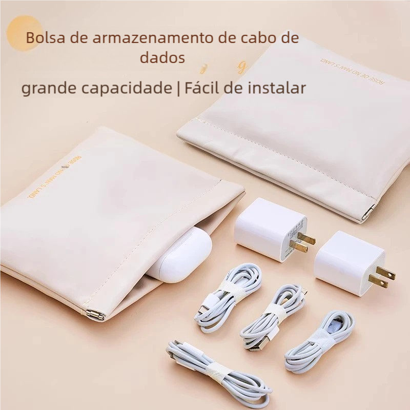 Nova Bolsa de Fechamento Simples - Mini PU para Fones e Armazenamento de Moedas