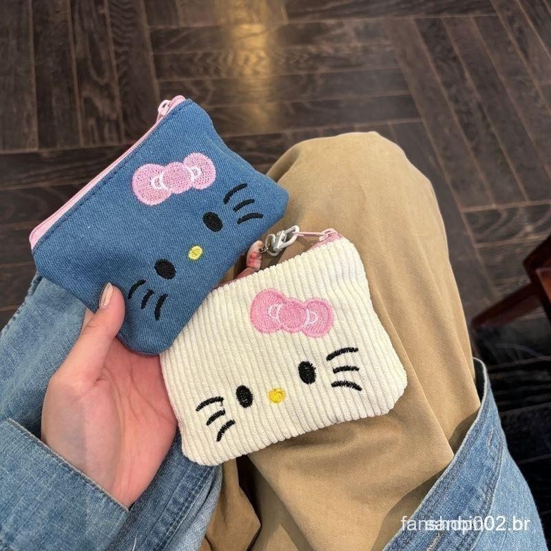 [largeloohg] Bolsa de Moeda de Gato de Desenho Animado Fofa Mini Armazenamento Portátil Batom Fones de Ouvido Kawaii