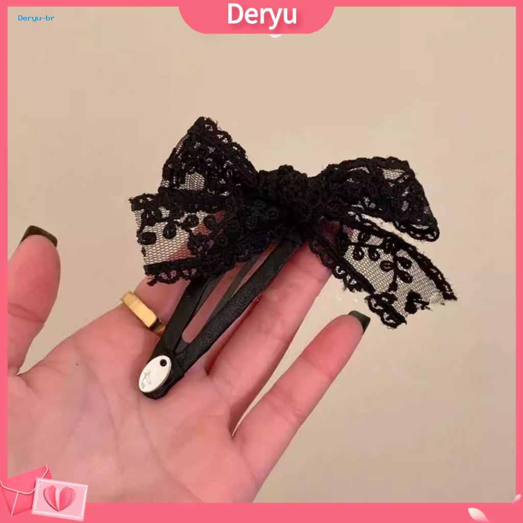 Moderate Clamping Force Clip 2pcs Women Hairpin Embroidery Lace Flower Bowknot Hair Clips Bb Hold Stylish Accessories fo