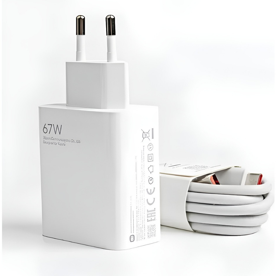Carregador 67w Mi Turbo Charge Cabo 6A Tipo C 1m Super Fast Para Redmi Note 10 11 12 13 14 Poco X3 X4 X5 F3 F4 GT