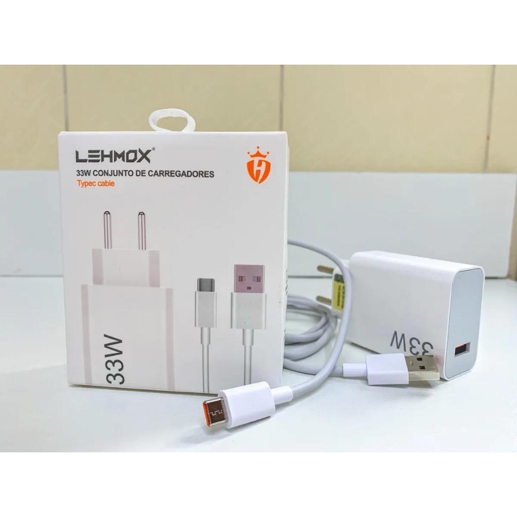 Carregador Turbo 33W LEHMOX Original  | USB-C Tipo-C e IOS  | Super Fast Charge