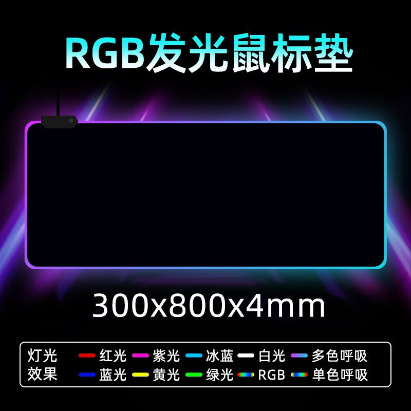 RGB Mousepad Tipo-C Glow Desk Mat Grande Teclado Para Jogos De Borracha