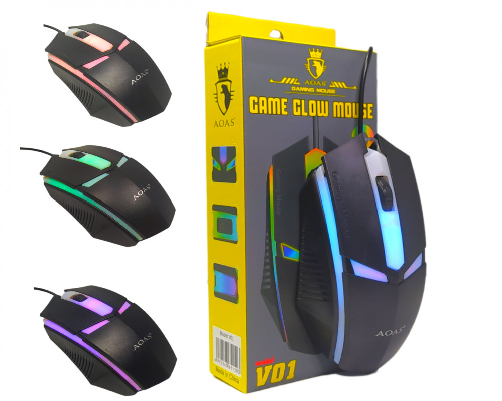 Mouse Gamer Pro Glow RGB USB LED OAS-V01