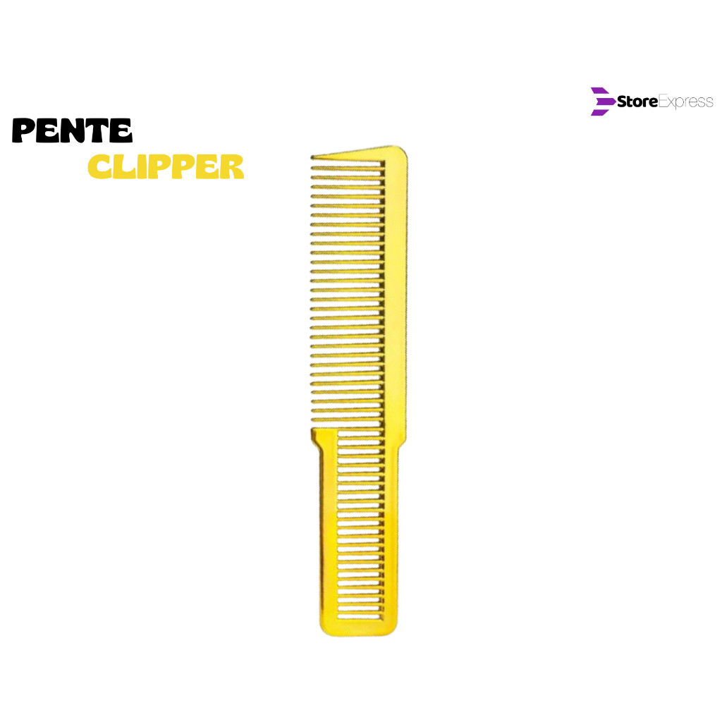 PENTE CLIPPER CORTE RETO DOURADO PARA BARBEIROS