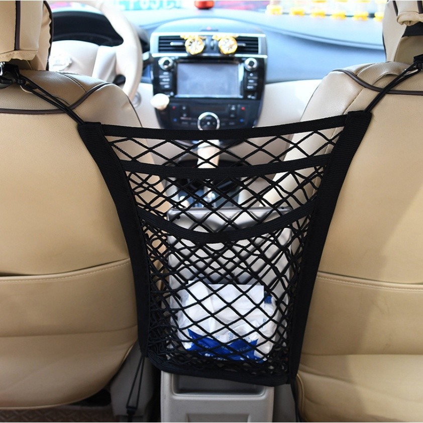 Rede Porta Treco- Organizador Universal para Bancos de Carro (com 3 Camadas para armazenamento)