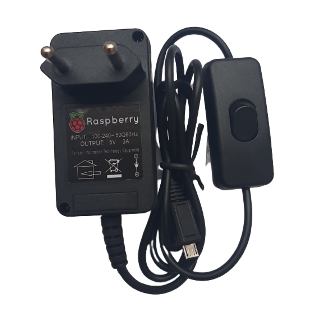Fonte Raspberry Pi3 Pi 3 B E B+ 5v 3a Botão Liga Desliga